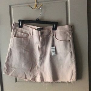 EXPRESS denim distressed hem mini skirt